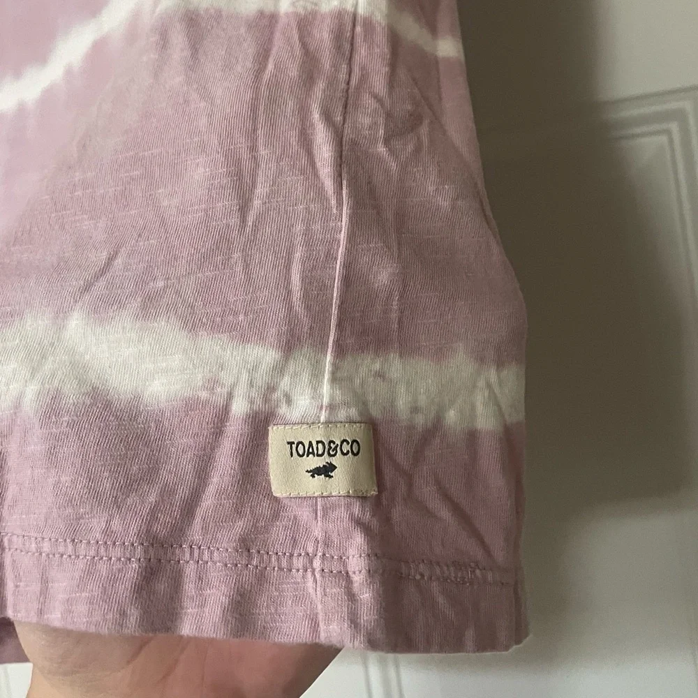 Toad&Co Women’s Organic Cotton Primo Shortsleeve Tee Crew Neck Tie Dye Pink XS - Picture 2 of 6